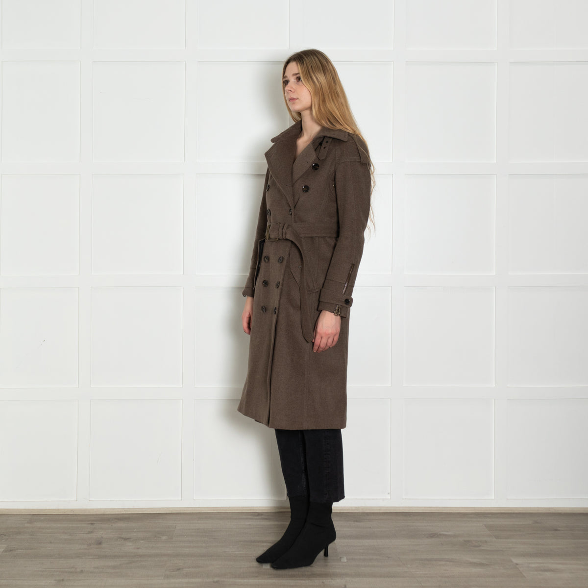 Belstaff Khaki Utility Style Wool Coat
