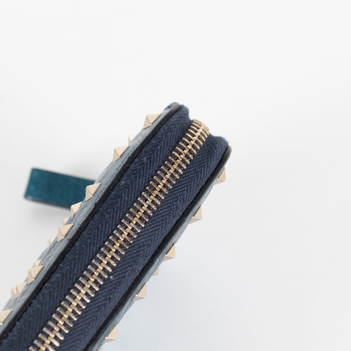 Valentino Blue Metallic Stud Wallet