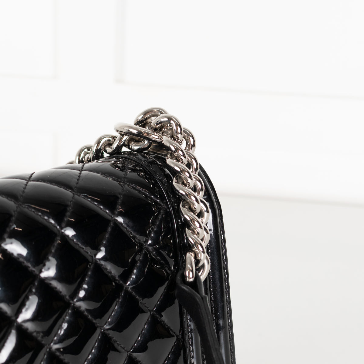 Chanel Black Patent Leather Boy Flap bag