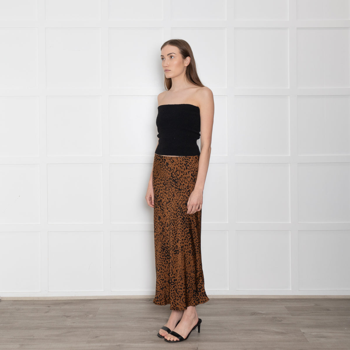 Bella Dahl Brown & Black Animal Print Skirt