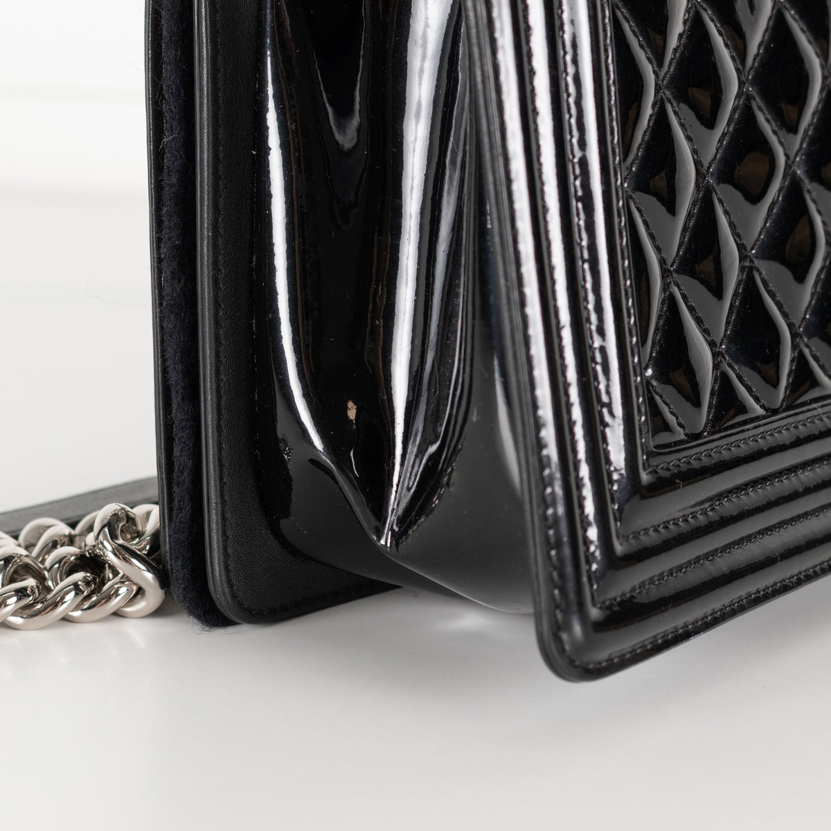 Chanel Black Patent Leather Boy Flap bag