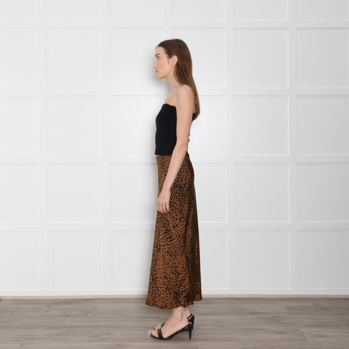Bella Dahl Brown & Black Animal Print Skirt