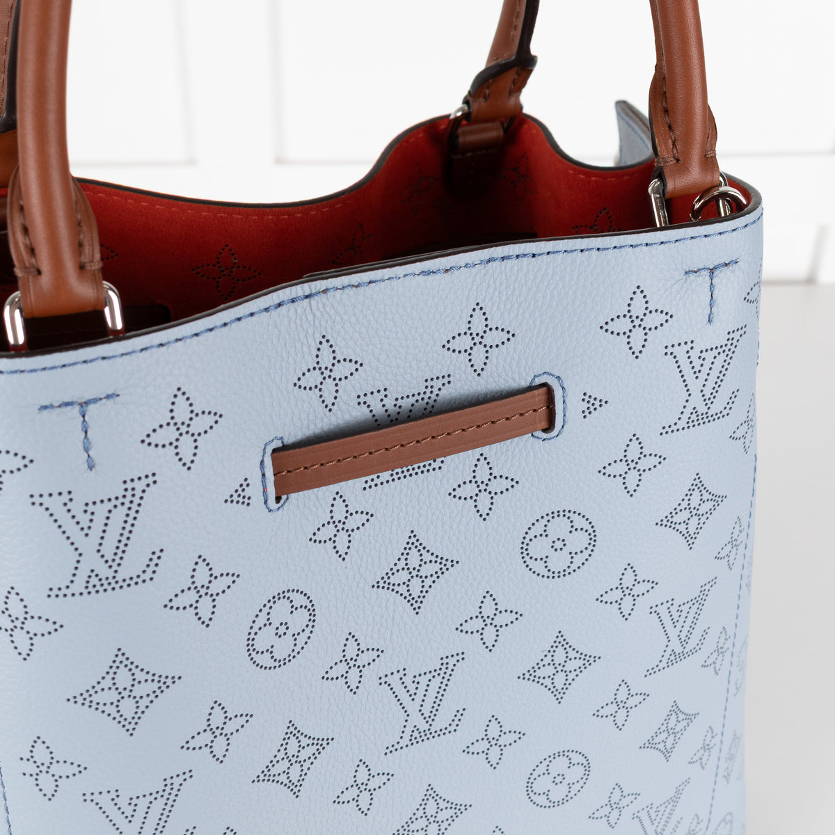 Louis Vuitton Light Blue Mahina Girolata Perforated Monogram Leather Bag