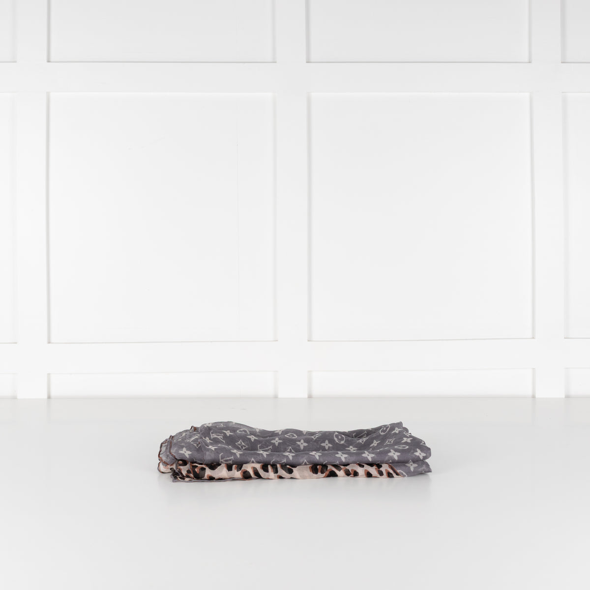 Louis Vuitton Monogram and Leopard Print Sheer Scarf