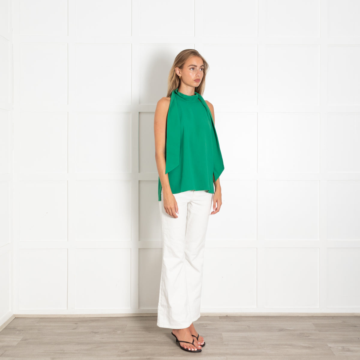 Me + Em Green Halter Neck Top