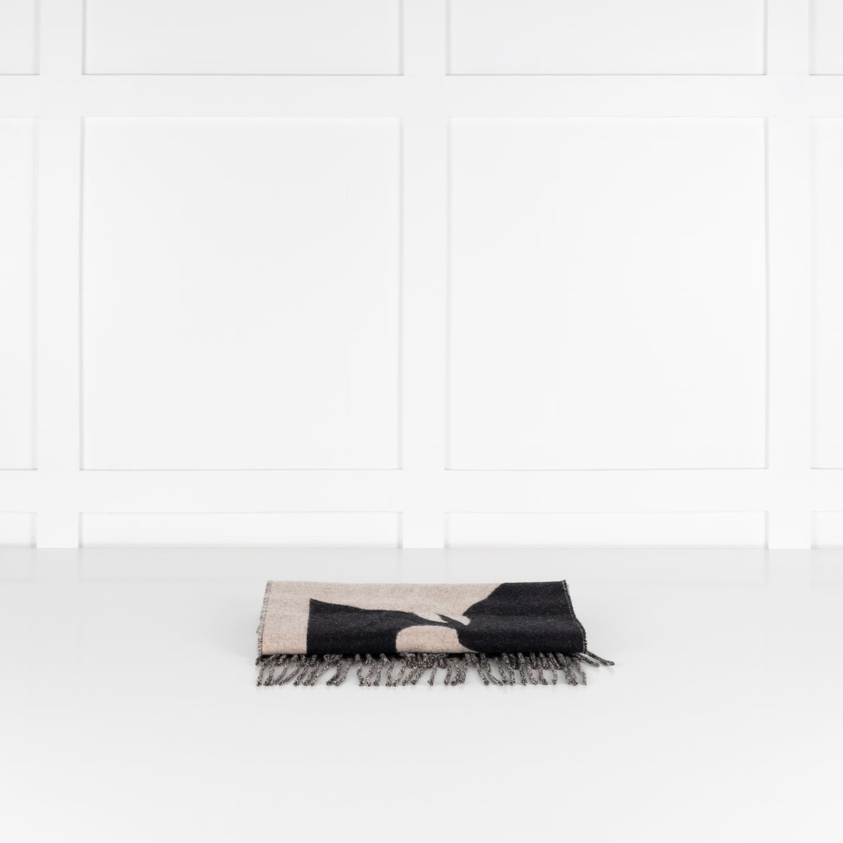 Hermes Beige Black Casaque Love Story Scarf