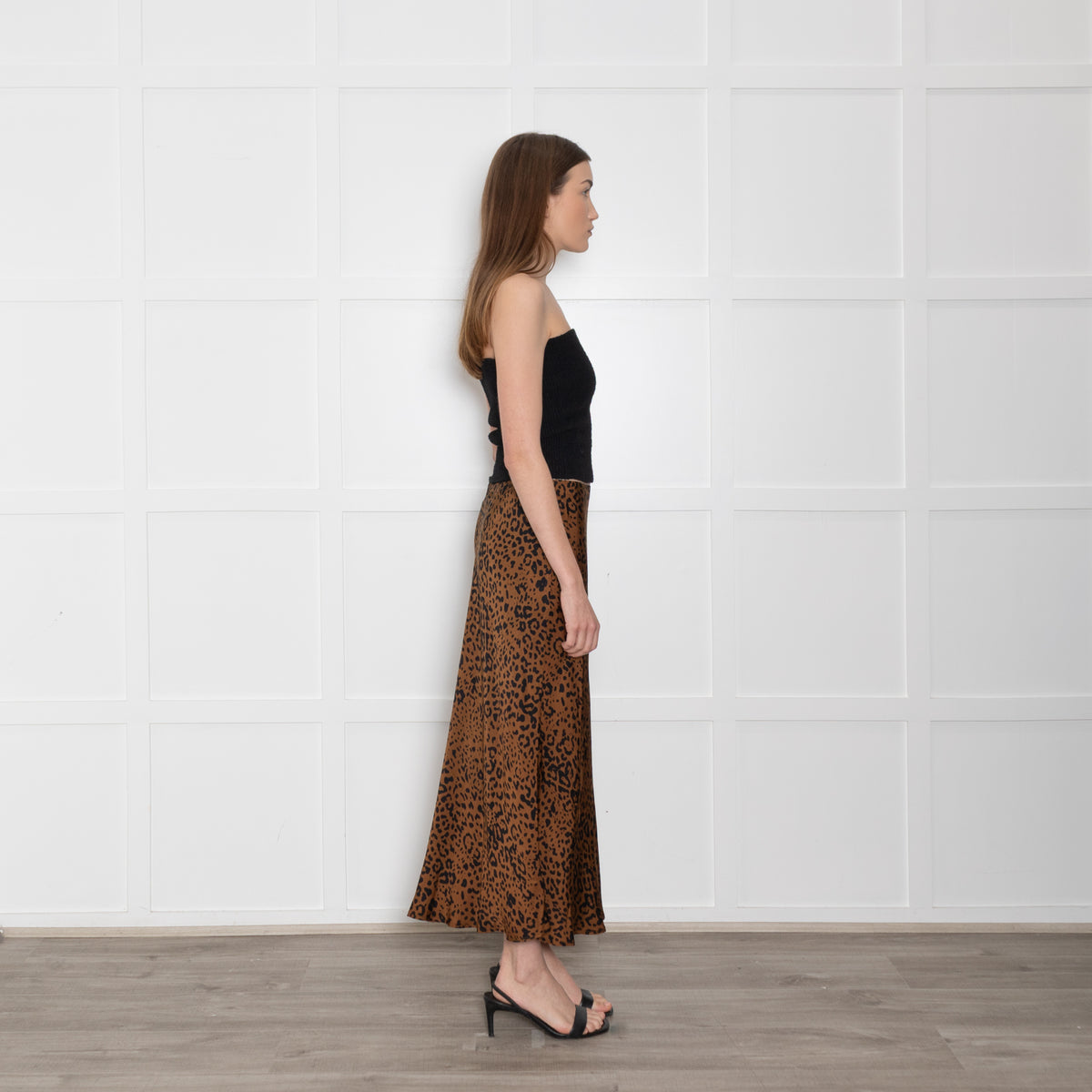 Bella Dahl Brown & Black Animal Print Skirt