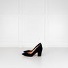 Rupert Sanderson Navy Blue Velvet Chunky Heel Shoes