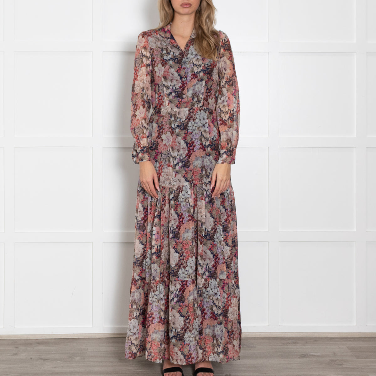 Ridley Pink Floral Silk Maxi Dress
