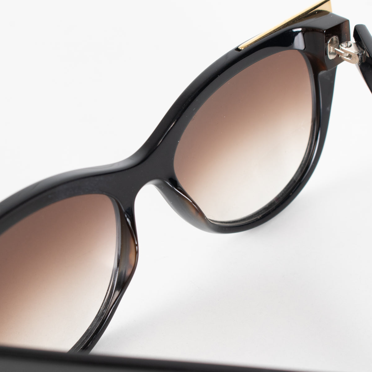 Thierry Lasry Black Cat Eye Sunglasses With Gold Accent