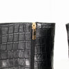 Essentiel Antwerp Black Croc Effect Ankle Boots