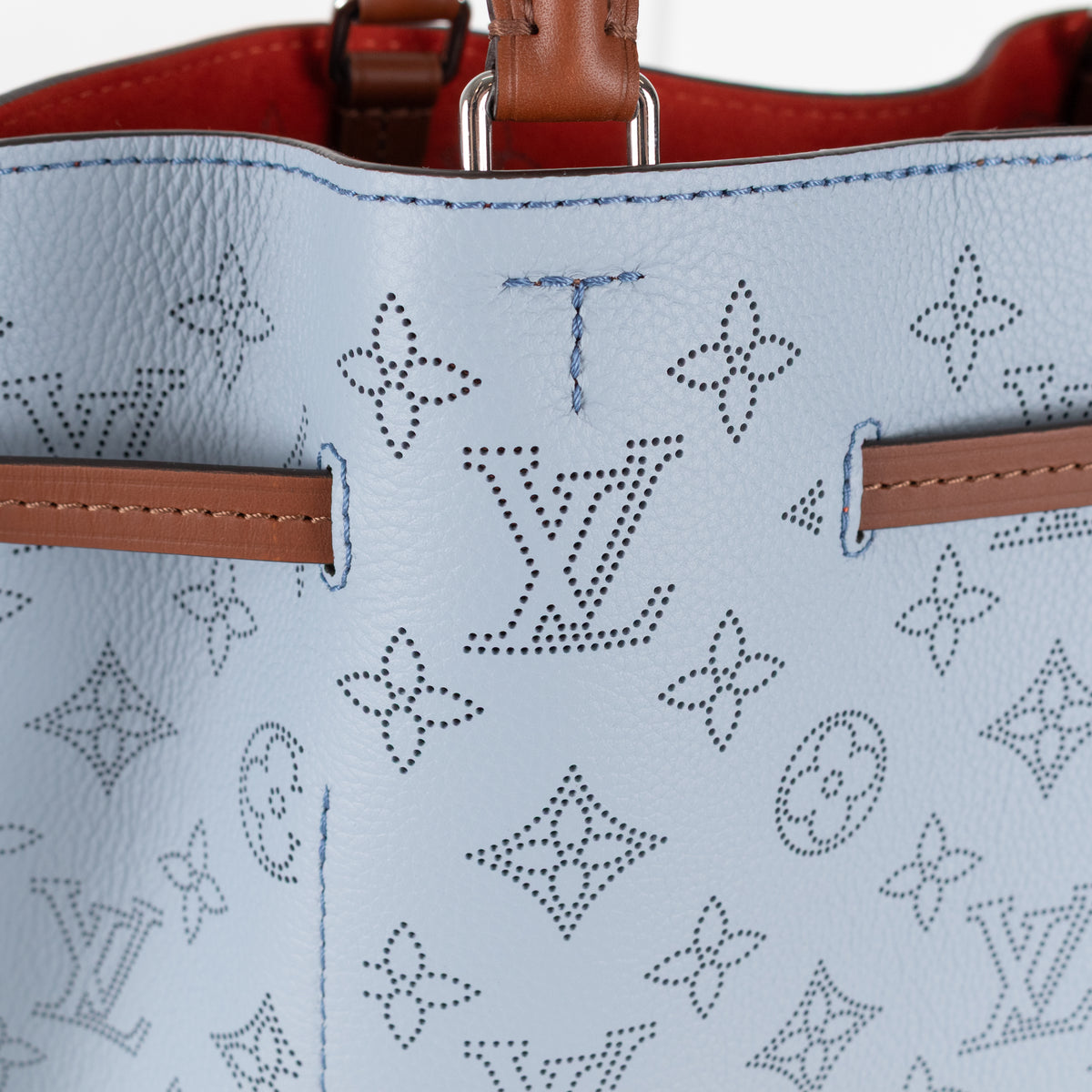 Louis Vuitton Light Blue Mahina Girolata Perforated Monogram Leather Bag