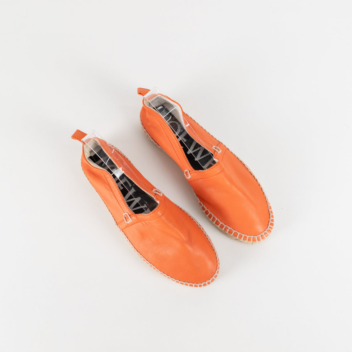 Loewe Orange Leather Espadrilles
