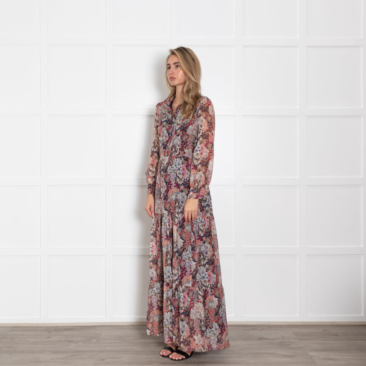 Ridley Pink Floral Silk Maxi Dress