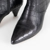 Essentiel Antwerp Black Croc Effect Ankle Boots