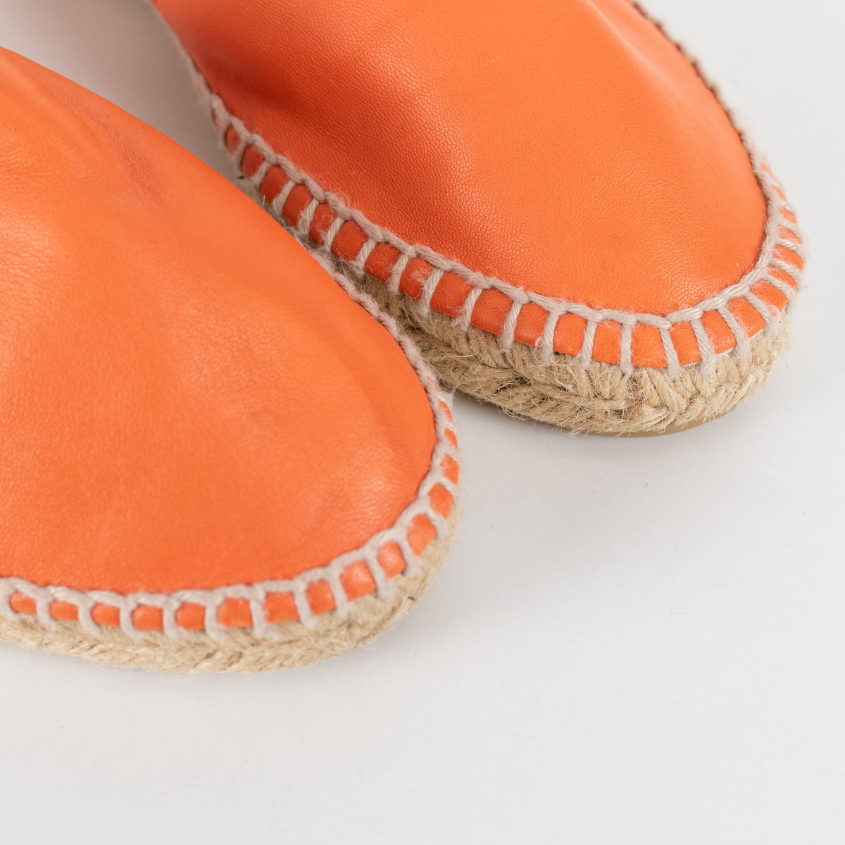 Loewe Orange Leather Espadrilles