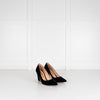 Rupert Sanderson Navy Blue Velvet Chunky Heel Shoes