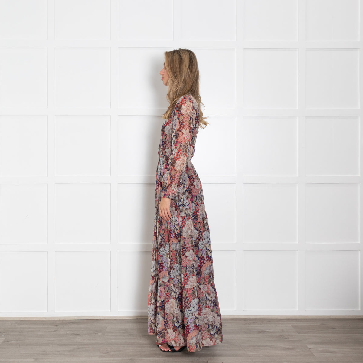Ridley Pink Floral Silk Maxi Dress