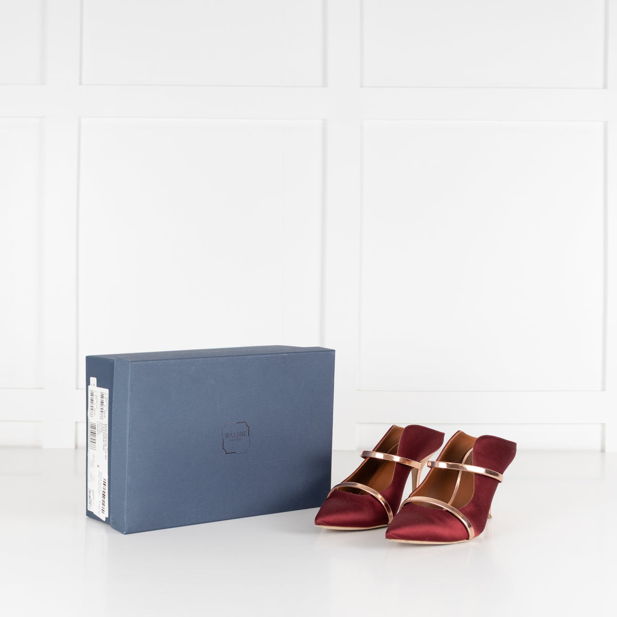 Malone Souliers Maureen Wine Satin Mules
