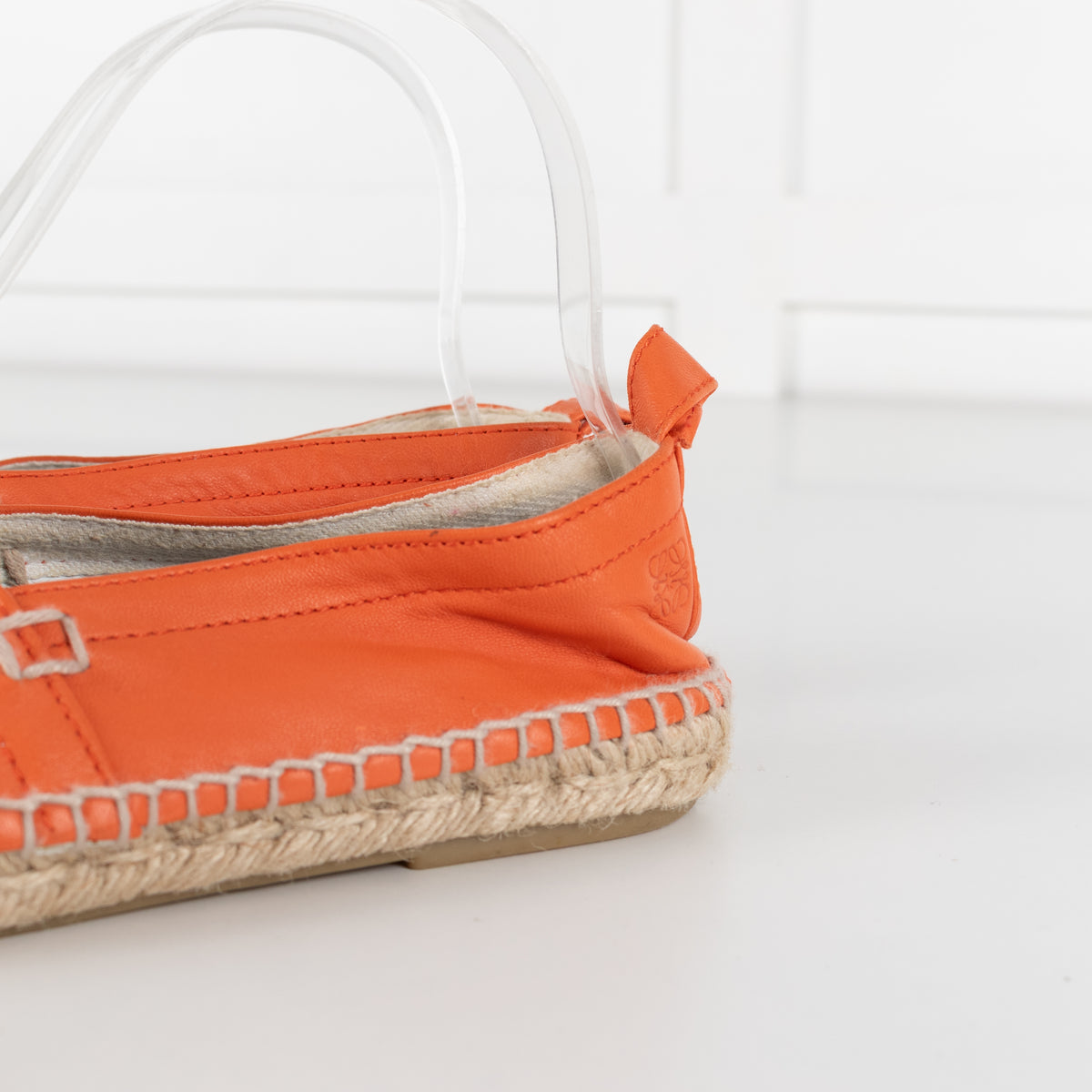 Loewe Orange Leather Espadrilles