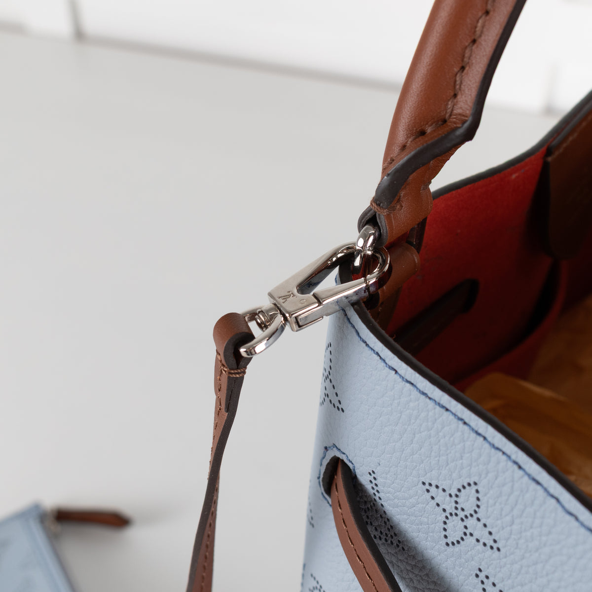 Louis Vuitton Light Blue Mahina Girolata Perforated Monogram Leather Bag