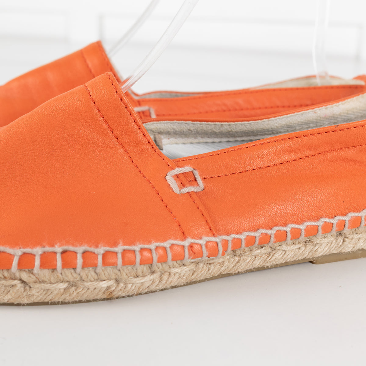 Loewe Orange Leather Espadrilles