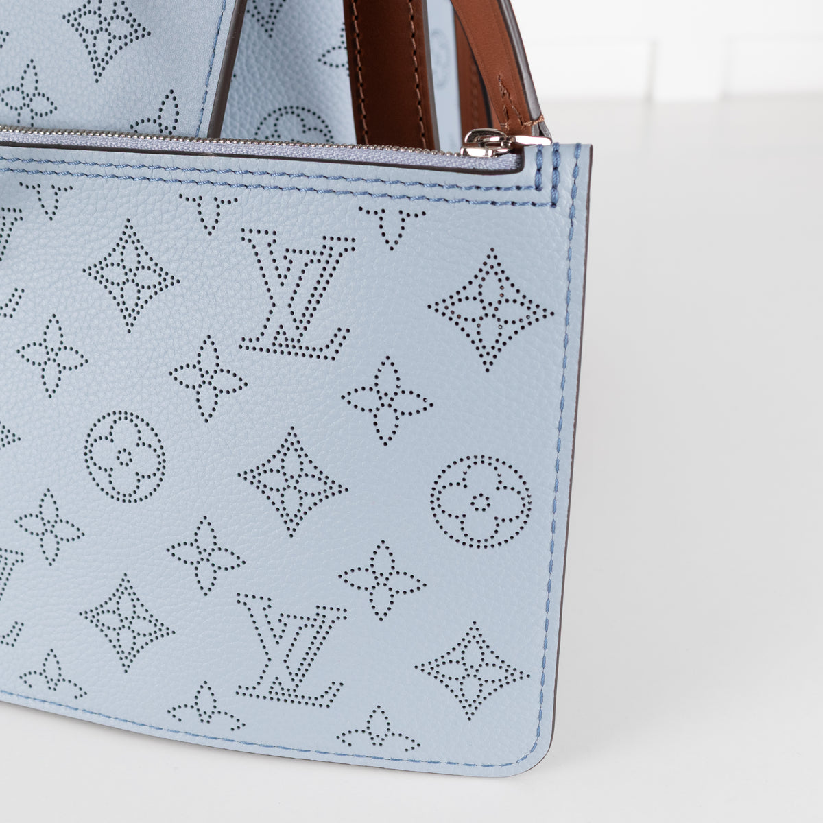 Louis Vuitton Light Blue Mahina Girolata Perforated Monogram Leather Bag
