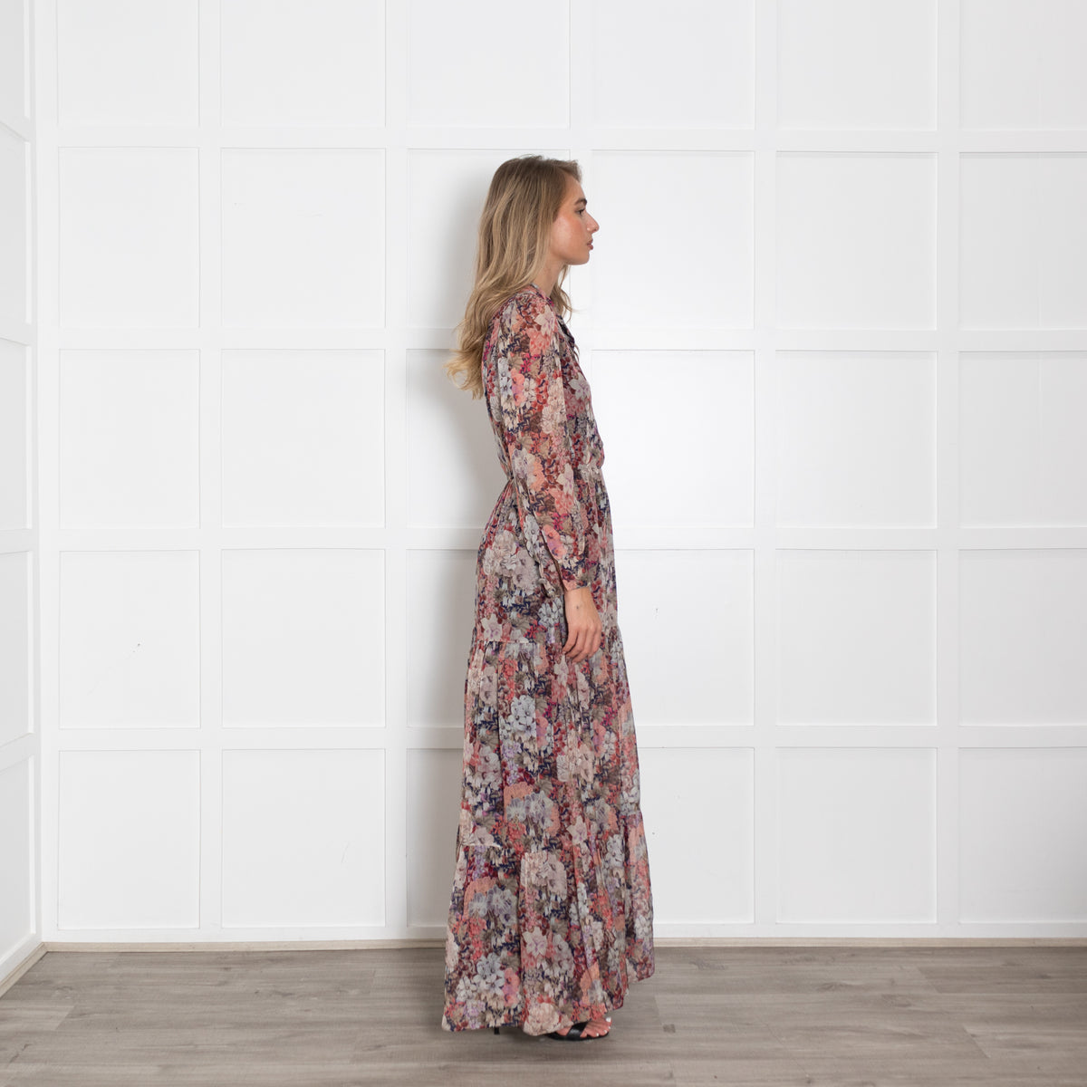 Ridley Pink Floral Silk Maxi Dress