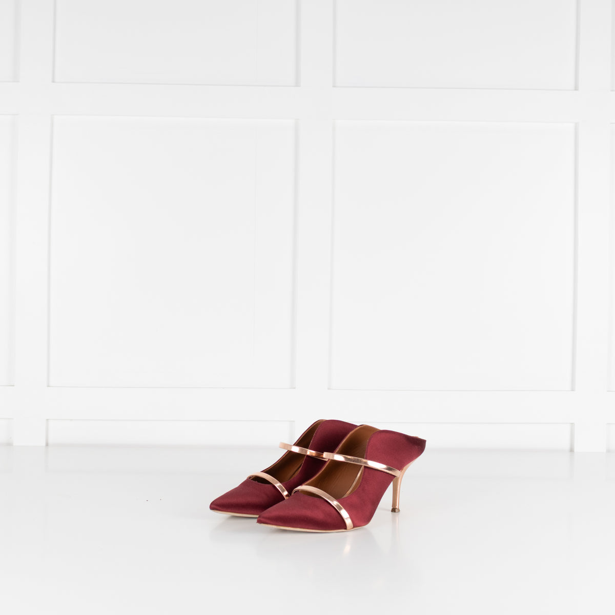 Malone Souliers Maureen Wine Satin Mules