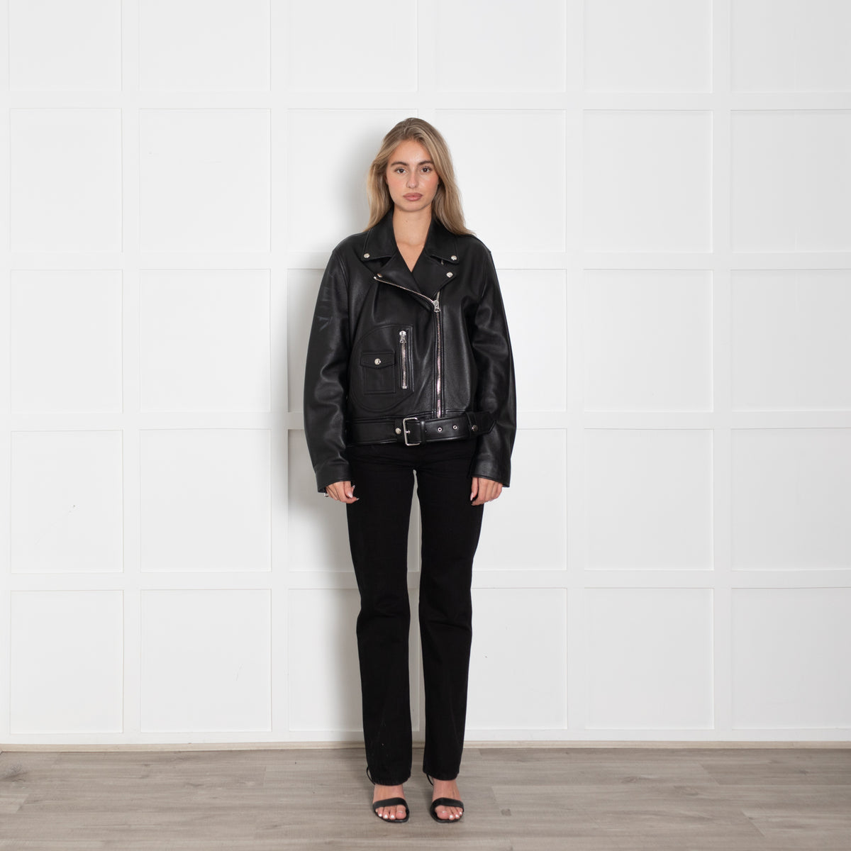 Acne Studios Black Leather Biker Jacket