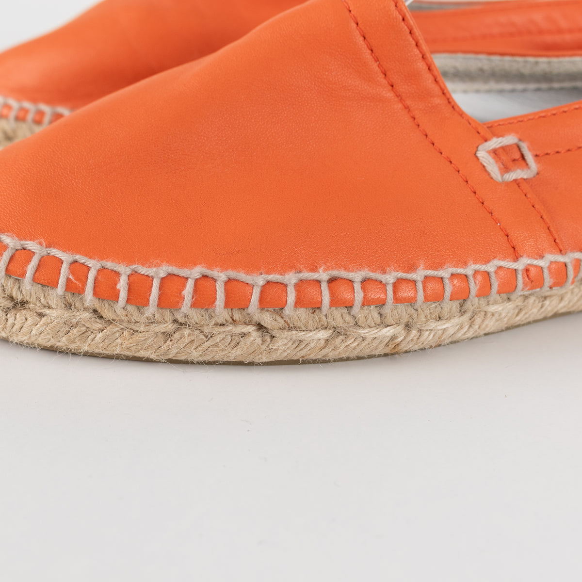 Loewe Orange Leather Espadrilles