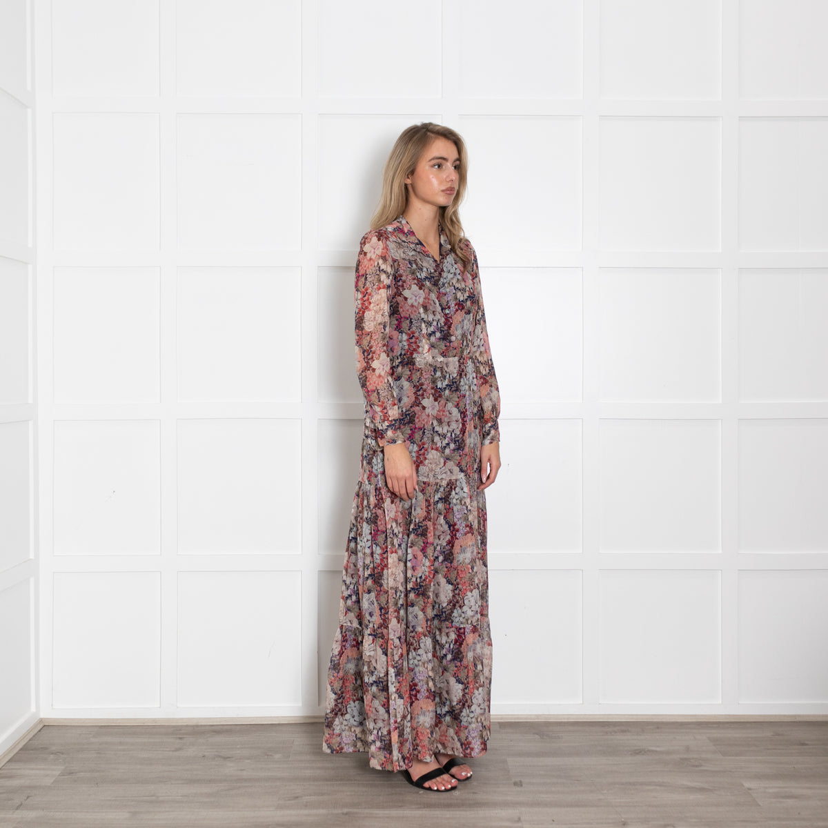 Ridley Pink Floral Silk Maxi Dress