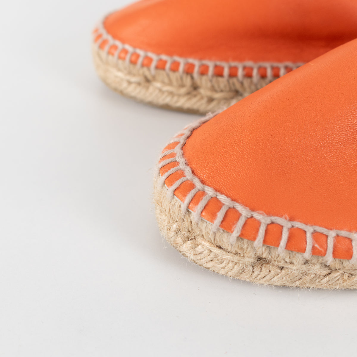 Loewe Orange Leather Espadrilles