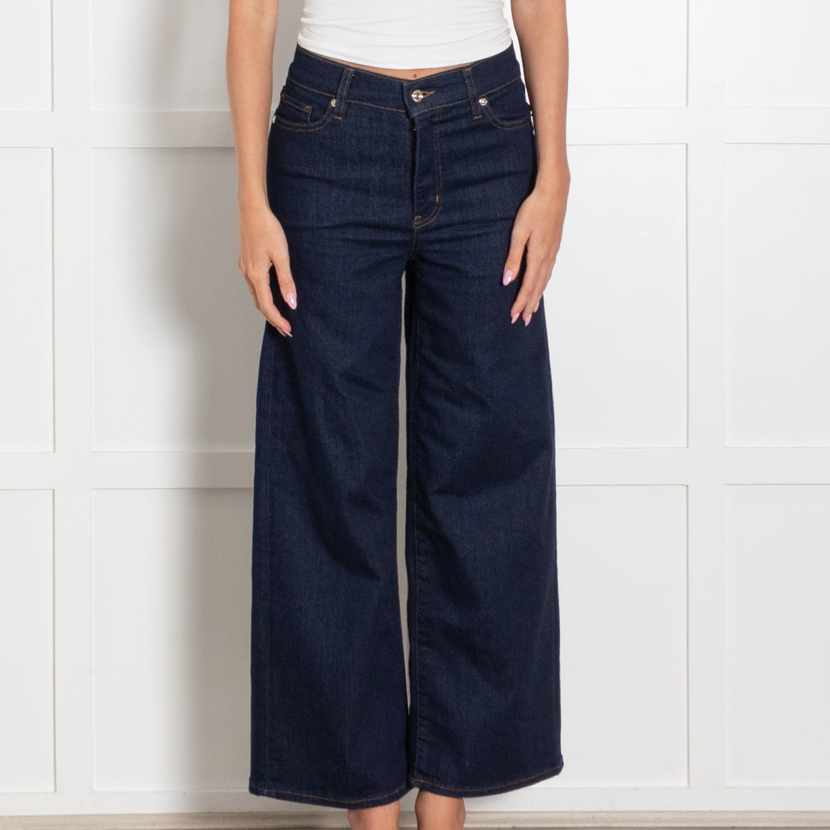 Frame Dark Denim Le Crop Palazzo Jeans