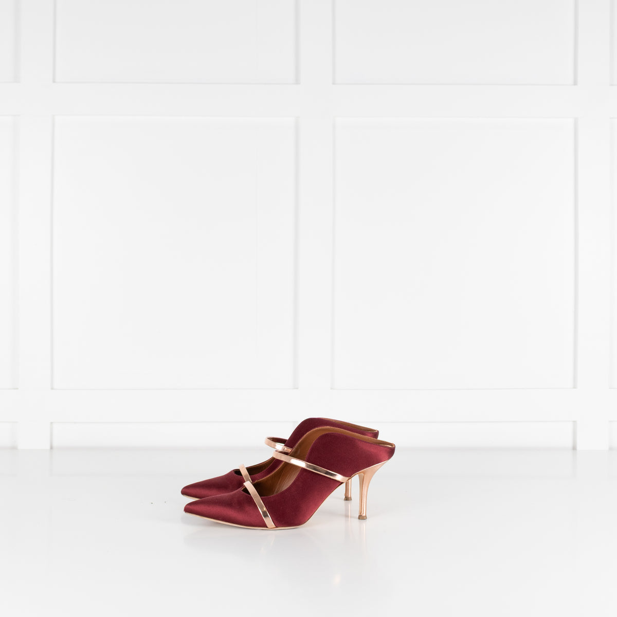 Malone Souliers Maureen Wine Satin Mules
