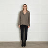 Chloe Beige Wool Mix Unlined Hooded Jacket