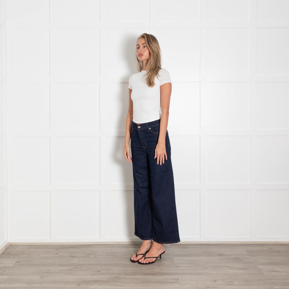Frame Dark Denim Le Crop Palazzo Jeans