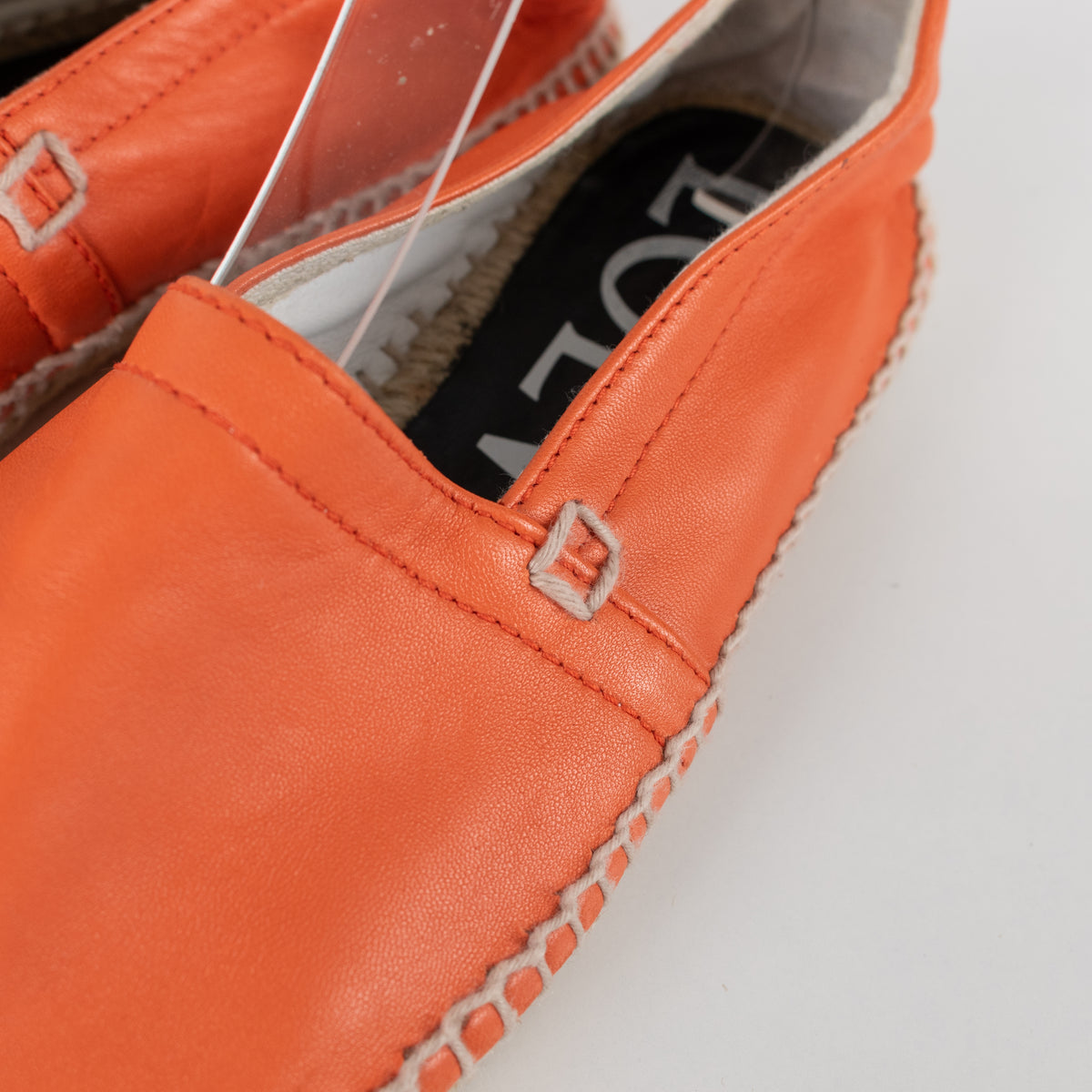 Loewe Orange Leather Espadrilles