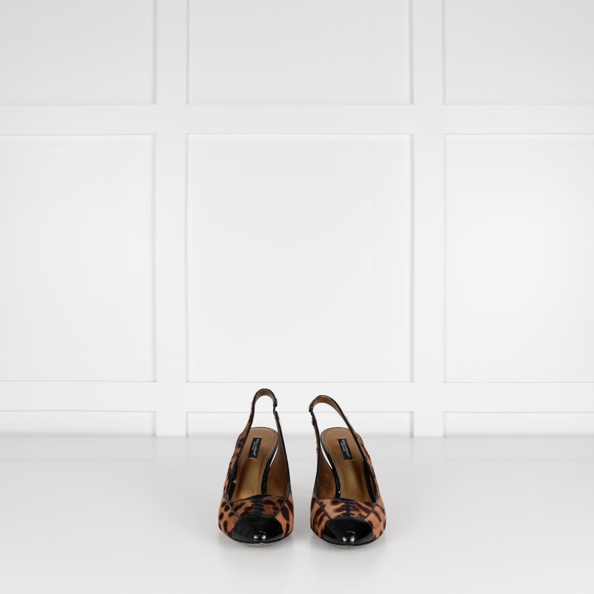 Dolce & Gabbana Brown Animal Print Ponyskin Slingbacks