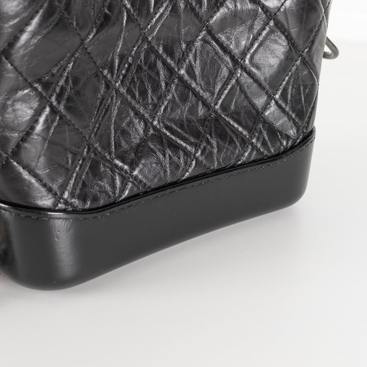 Chanel Gabrielle Mini black quilted aged calfskin leather hobo bag