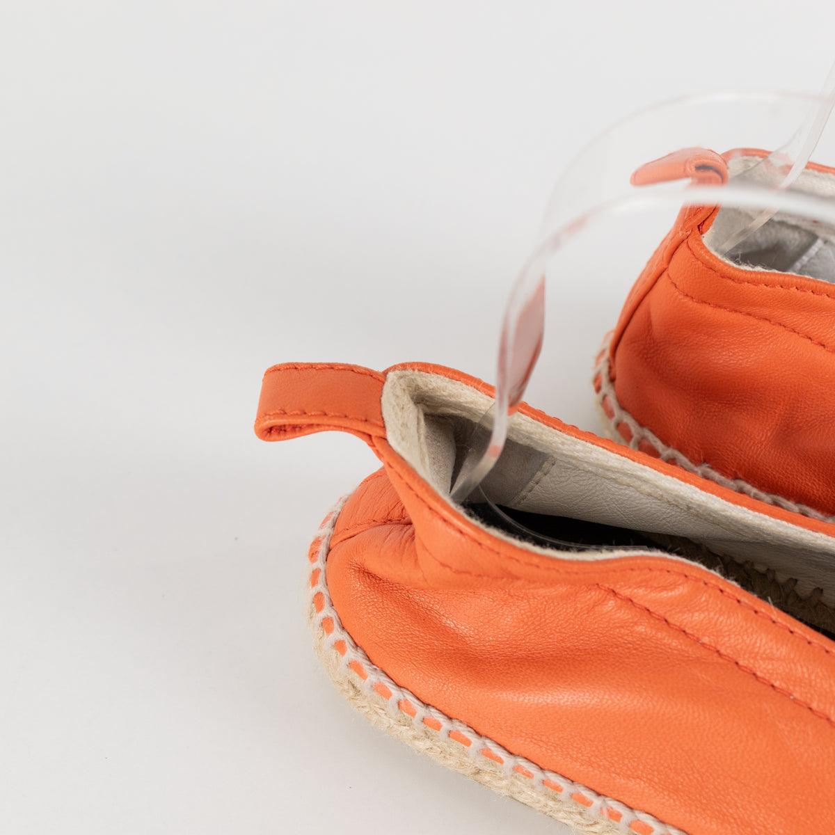 Loewe Orange Leather Espadrilles