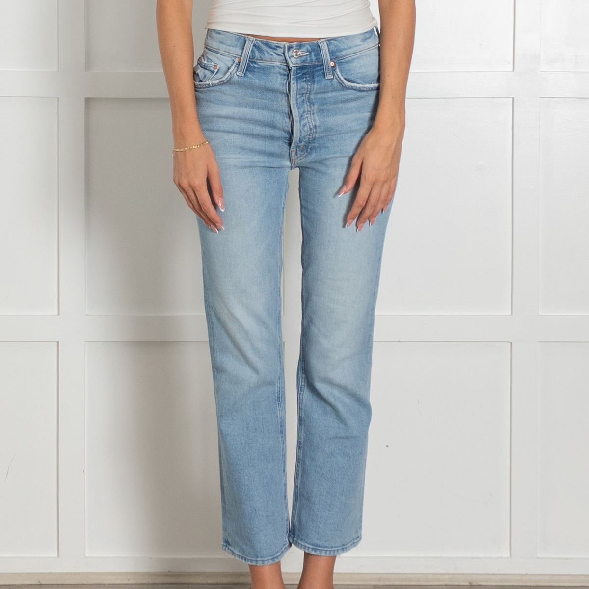 Mother Light Blue Straight Jeans