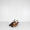 Dolce & Gabbana Brown Animal Print Ponyskin Slingbacks