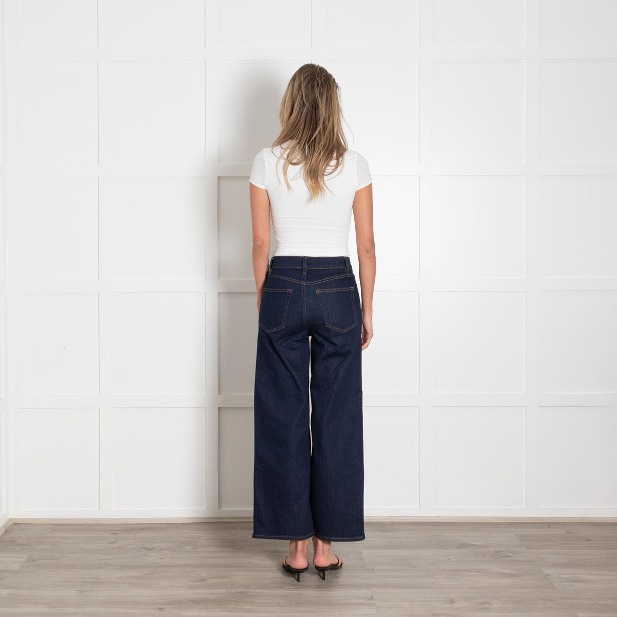 Frame Dark Denim Le Crop Palazzo Jeans