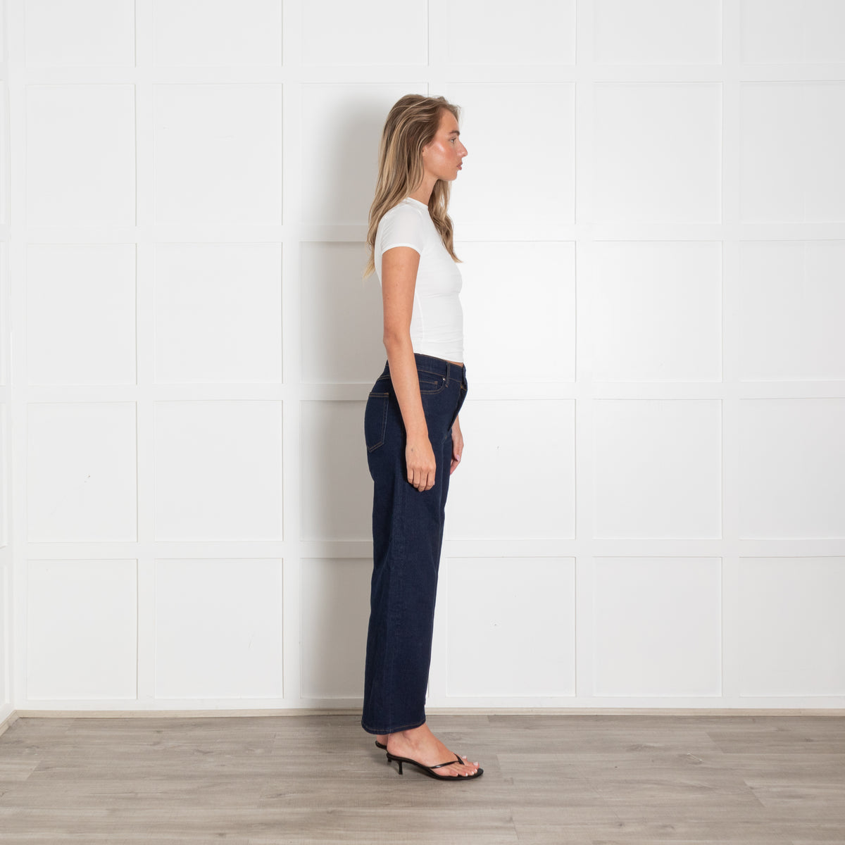 Frame Dark Denim Le Crop Palazzo Jeans