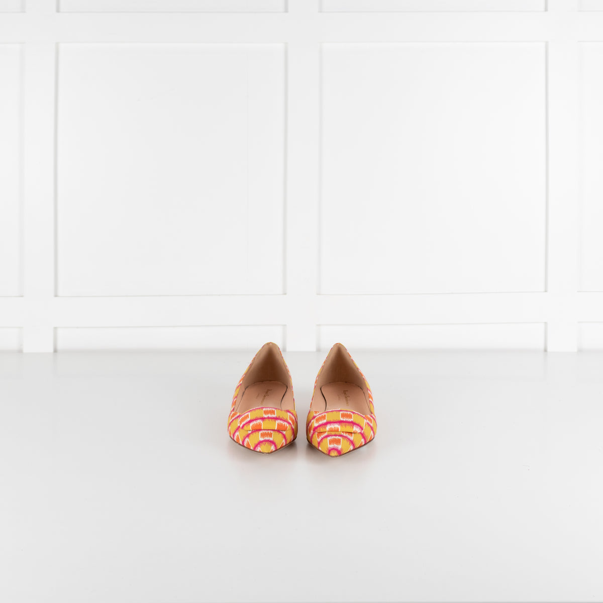 Rupert Sanderson Mustard Orange Fabric Pointy Shoes