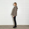 Chloe Beige Wool Mix Unlined Hooded Jacket