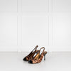 Dolce & Gabbana Brown Animal Print Ponyskin Slingbacks