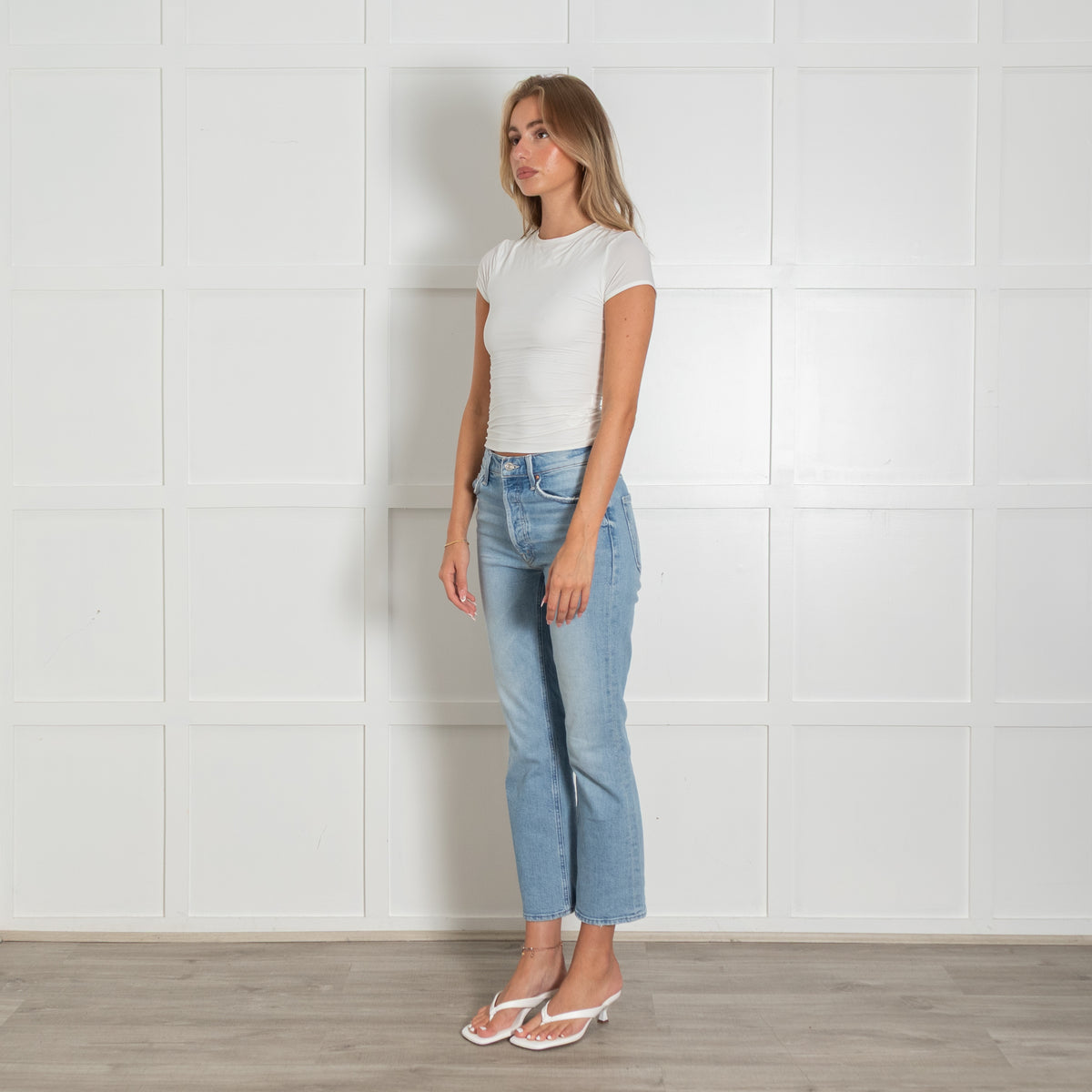 Mother Light Blue Straight Jeans