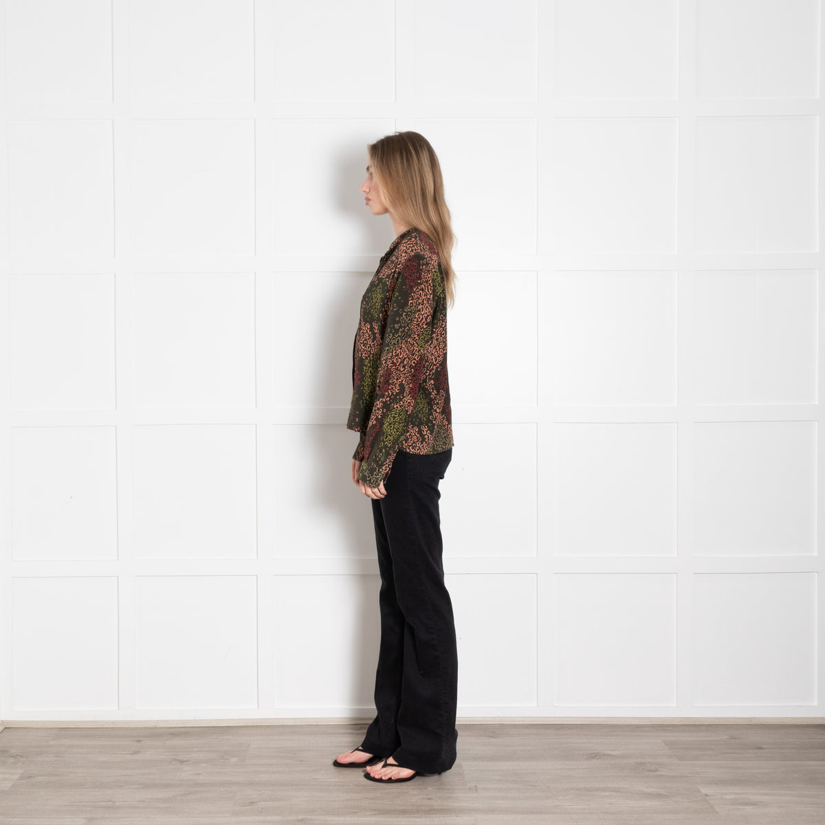Aspesi Khaki Multi Colour Print Blouse